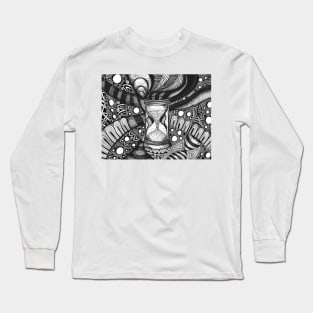 Hourglass illustration with abstract patterns around Long Sleeve T-Shirt